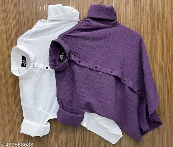 Pearl Ocean Designer Bubble Fabric Full Sleeves Shirt For Mens  2 Packs 