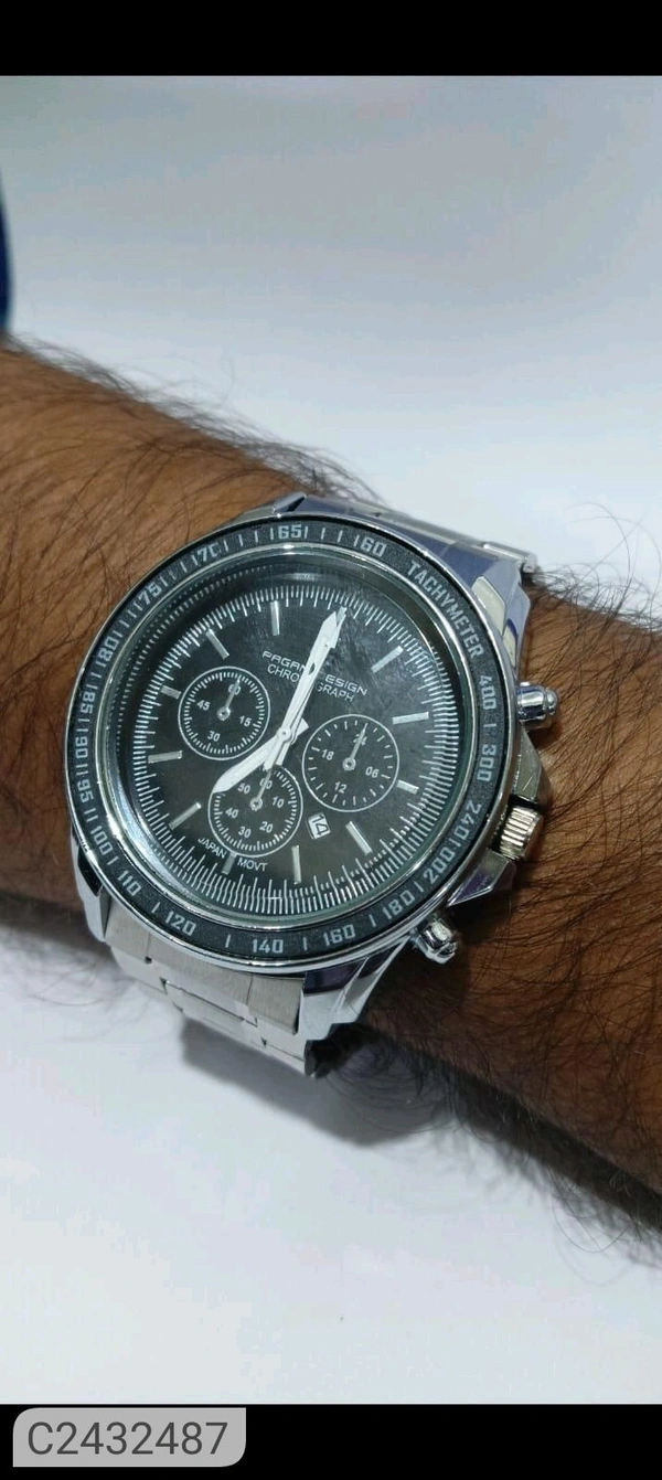 BD Men Silver Stainless Steel Strap Watch