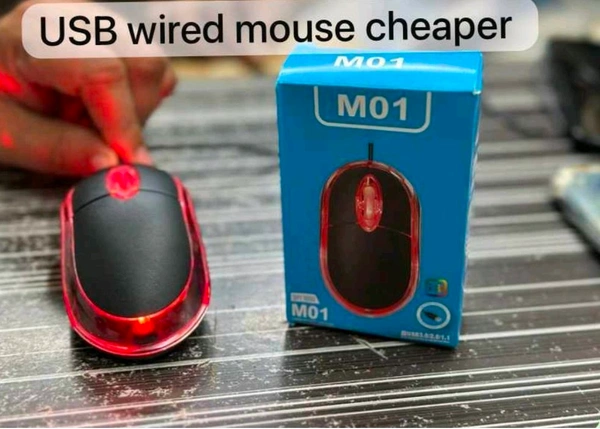 M01 USB Wired Mouse Minimum 5-Pc - Black