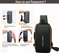 FASHION Waterproof Sling Bag - Black