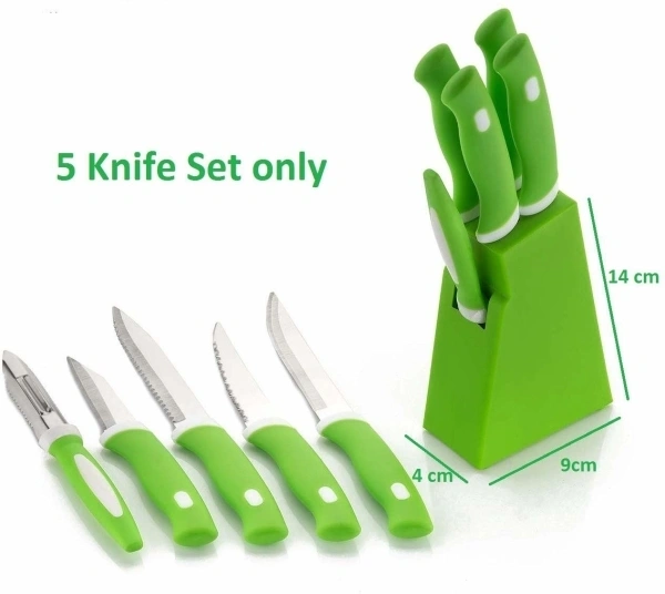Stainless Steel Knife Set, Plastic Stand