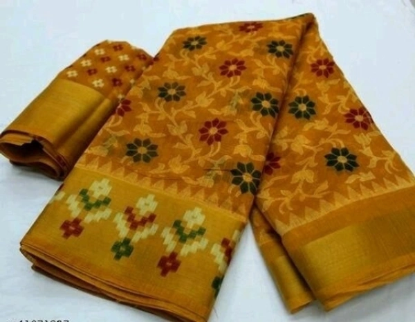 Printed Patola Cotton Blend Saree
