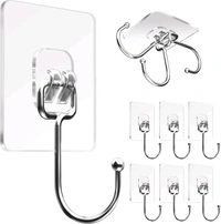 Large Stainless Steel Self Adhesive Wall Hooks - 9*7*4 cm