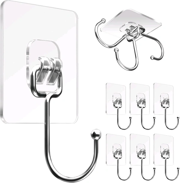 Large Stainless Steel Self Adhesive Wall Hooks - 9*7*4 cm