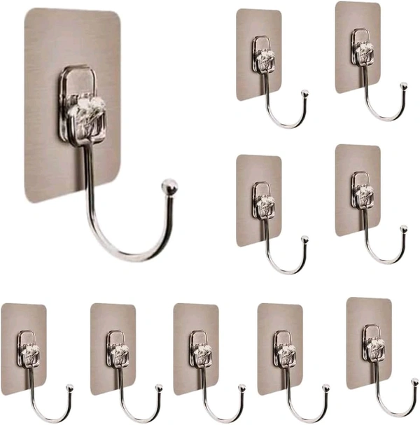 Large Stainless Steel Self Adhesive Wall Hooks - 9*7*4 cm