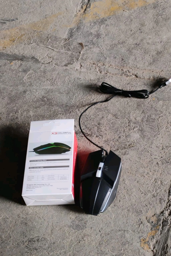 Colourful Wired Black Mouse