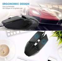 Colourful Wired Black Mouse