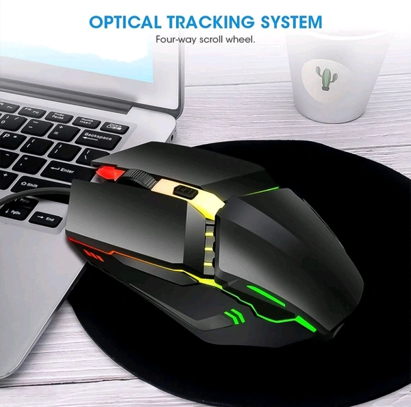 Colourful Wired Black Mouse