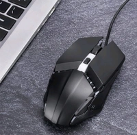 Colourful Wired Black Mouse