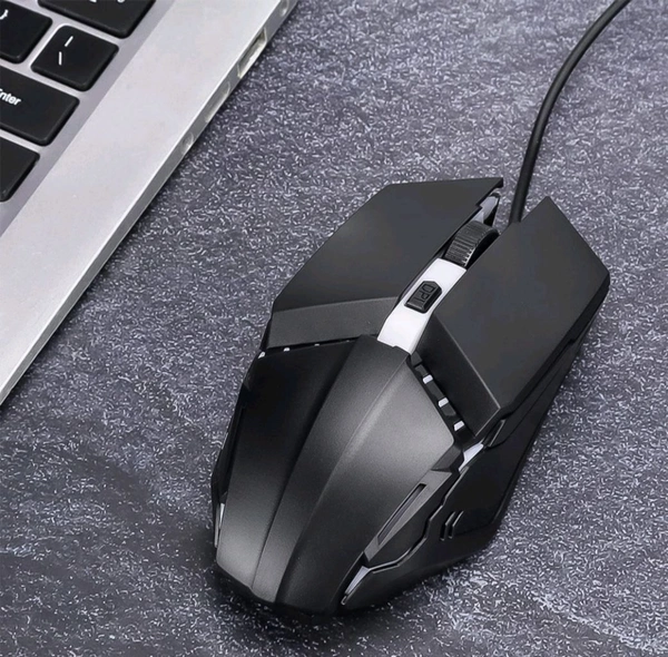 Colourful Wired Black Mouse
