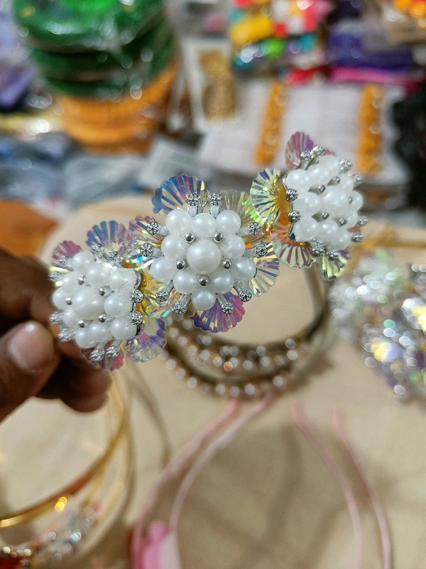 Fancy Hair Band - White, Free Size