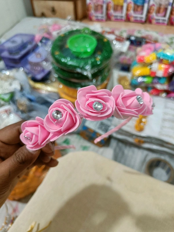 Fancy Hair Band - Free Size, Lavender Rose