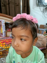 Fancy Hair Band - Free Size, Lavender Rose
