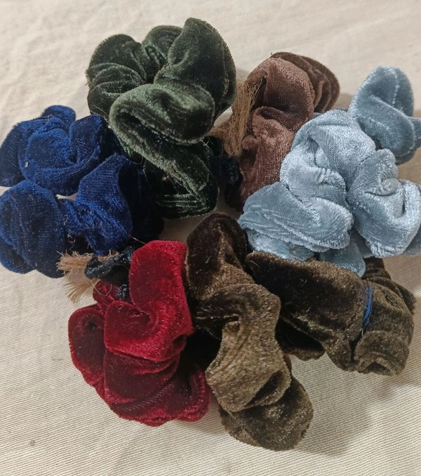 Velvet Hair Rubber Band - Lavender blush, Free Size