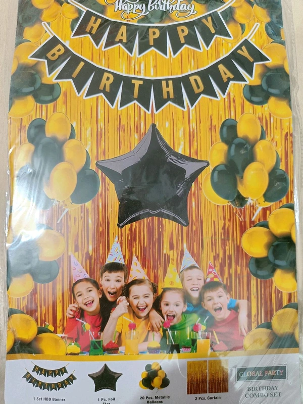 Happy Birthday hanging decoration  - Gold