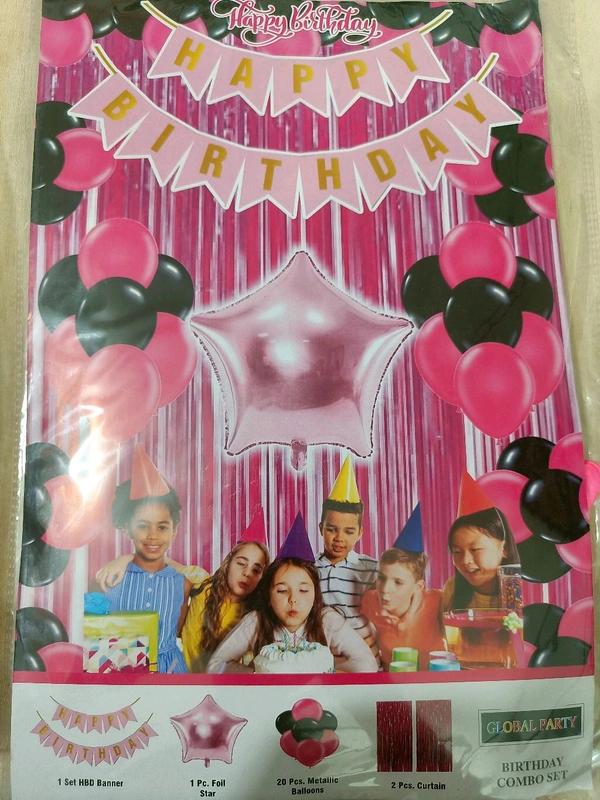 Happy Birthday hanging decoration  - Pink Flamingo