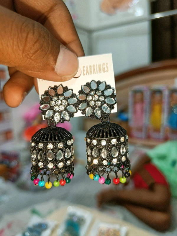 Fancy Earrings  - Black