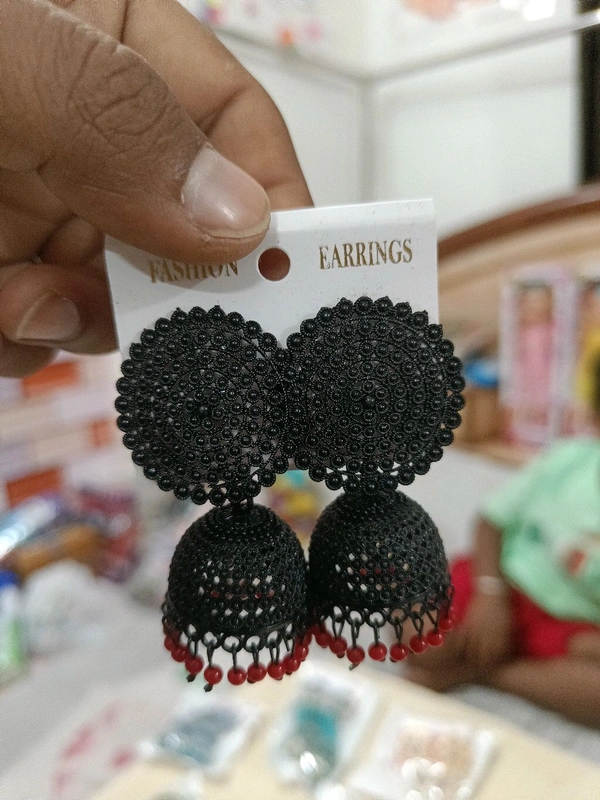 Fancy Earrings  - Black