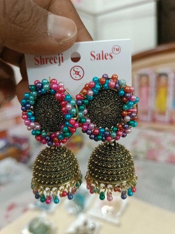 Fancy Earrings Multicolour  - Gold