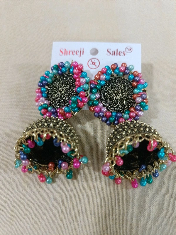 Fancy Earrings Multicolour  - Gold