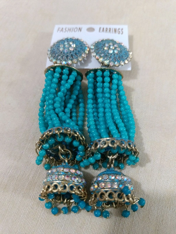 Fancy Earrings  - Cyan Aqua