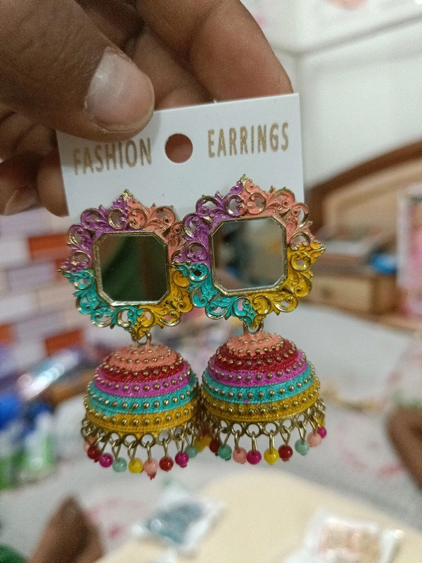 Fancy Earrings Multicolour  - Yellow