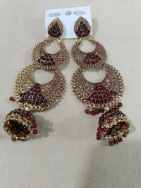 Fancy Earrings  - Maroon