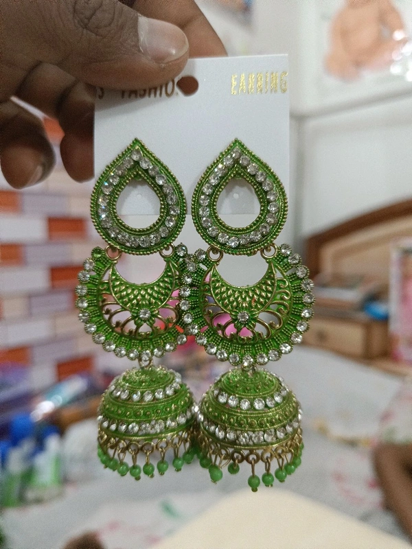 Fancy Earrings  - Green