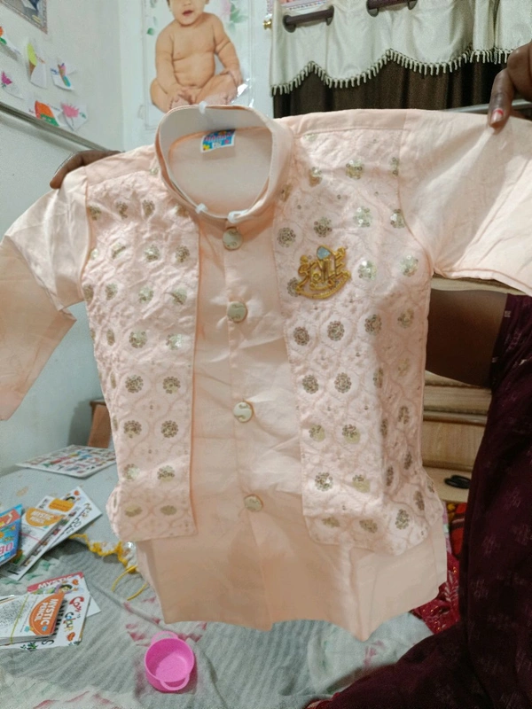 Georgette 3 Piece Suit - Pink, 4-5 Years