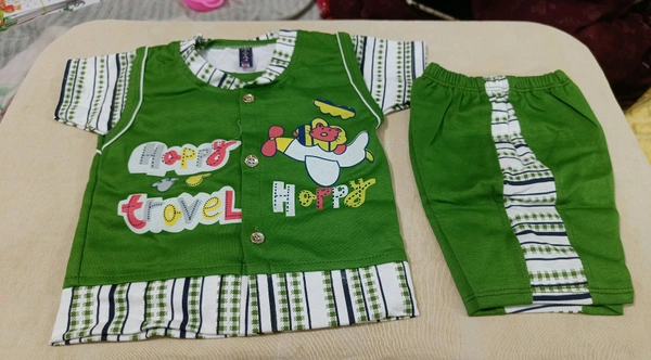 Cotton Kids T-shirt and Pant Set - 1-2 Years, Japanese Laurel