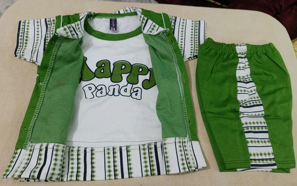 Cotton Kids T-shirt and Pant Set - 1-2 Years, Japanese Laurel