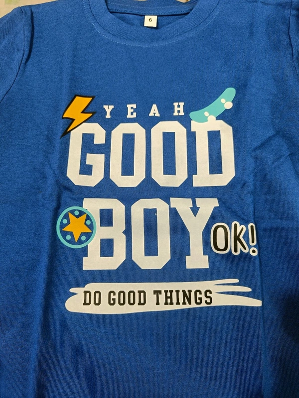 Cotton T-shirt  - Royal Blue, 4-5 Years