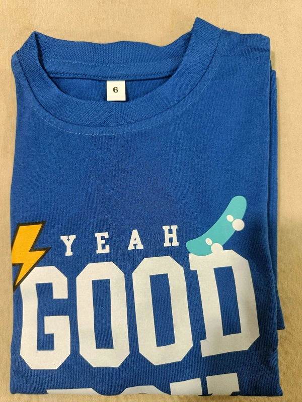 Cotton T-shirt  - Royal Blue, 4-5 Years