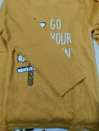 Cotton T-shirt  - 4-5 Years, Yellow Orange