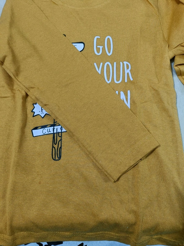 Cotton T-shirt  - 4-5 Years, Yellow Orange