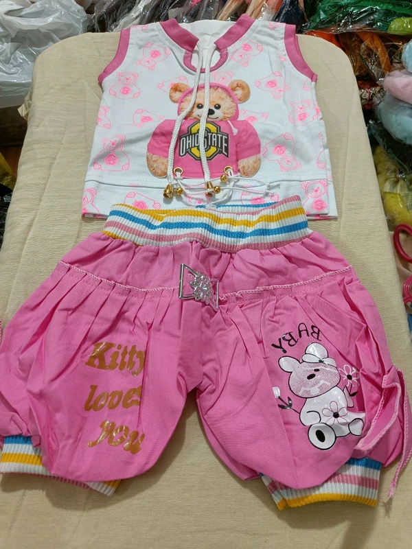 Kids Girls Fancy T-shirt Pajama - 1-2 Years, Blush Pink