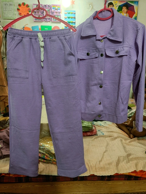 Woollen Set for Girls - Medium, Fuchsia Blue