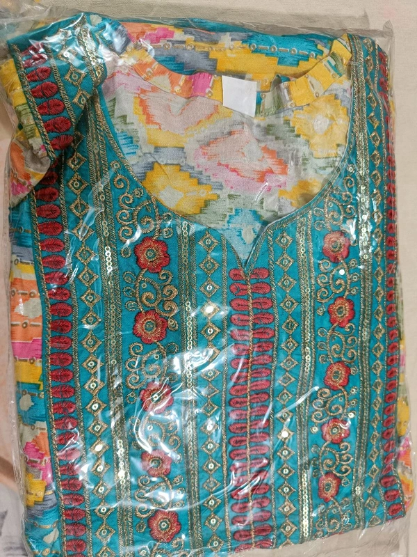 Cotton Suit Set for Ladies - Free Size, Picton Blue