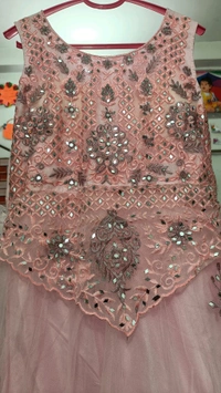 Ladies Fancy Gown - Pink Lace, Free Size