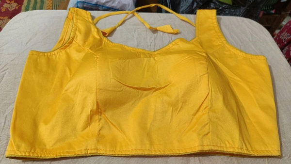 Fancy Georgette Blouse - Free Size, Yellow Orange