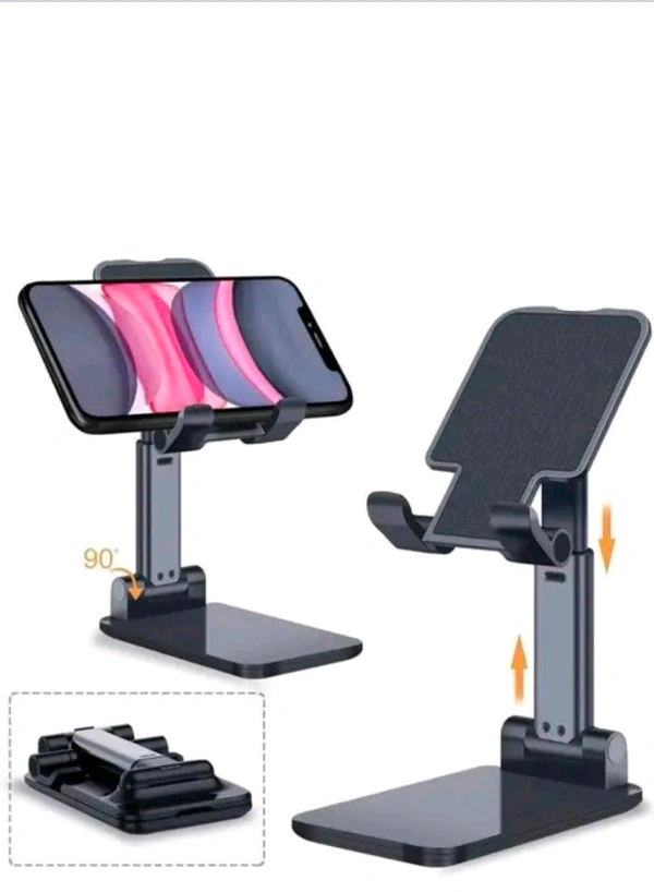 Mobile Phone Holder, Adjustable, Foldable,Anti-skid,Wide Compatibility  - Black