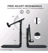 Mobile Phone Holder, Adjustable, Foldable,Anti-skid,Wide Compatibility  - Black