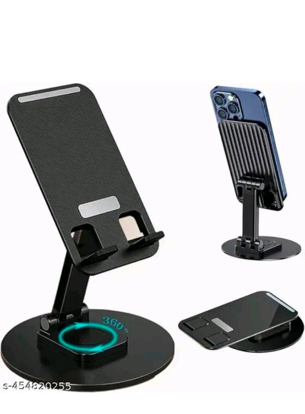 Adjustable Mobile Stand For All MOBILES  - Black, Free Size