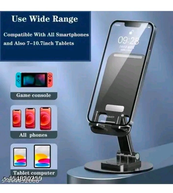 Adjustable Mobile Stand For All MOBILES  - Black, Free Size