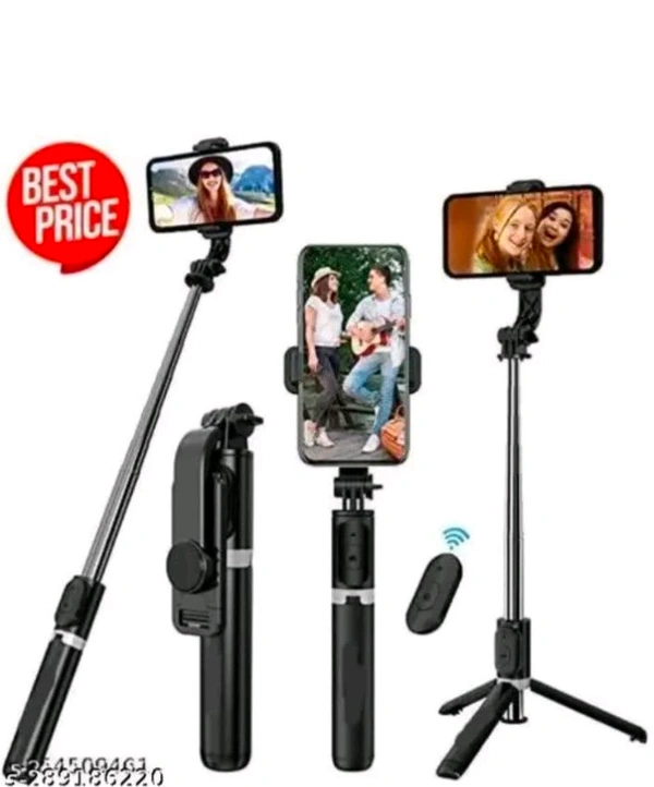 R1 Bluetooth Selfie Stick - Black, Free Size