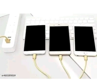 Fast Charger 3in1 TypeC,Micro,iPhone Cable...... - White, Free Size