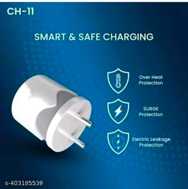 Fast Charger 3in1 TypeC,Micro,iPhone Cable...... - White, Free Size