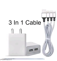 Fast Charger 3in1 TypeC,Micro,iPhone Cable...... - Mercury, Free Sizee