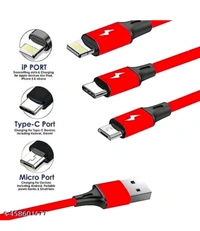 Fast Charger 3in1 TypeC,Micro,iPhone Cable...... - Mercury, Free Sizee