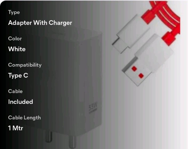 65watts Fastest charger And Cable  - Red, Freee Size